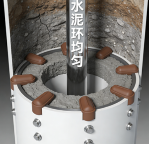 Why is a centering device essential in cementing operations?