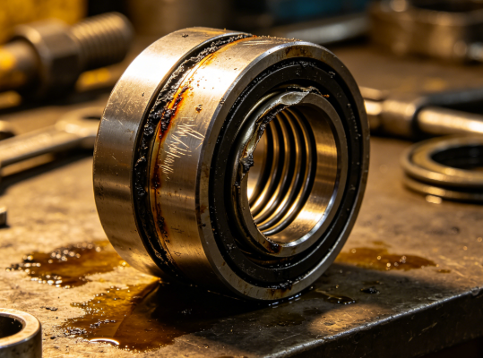 Why does dry friction damage occur in mechanical seals?