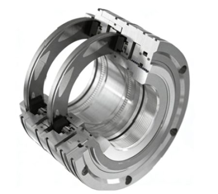 A series dry gas seal with a central labyrinth